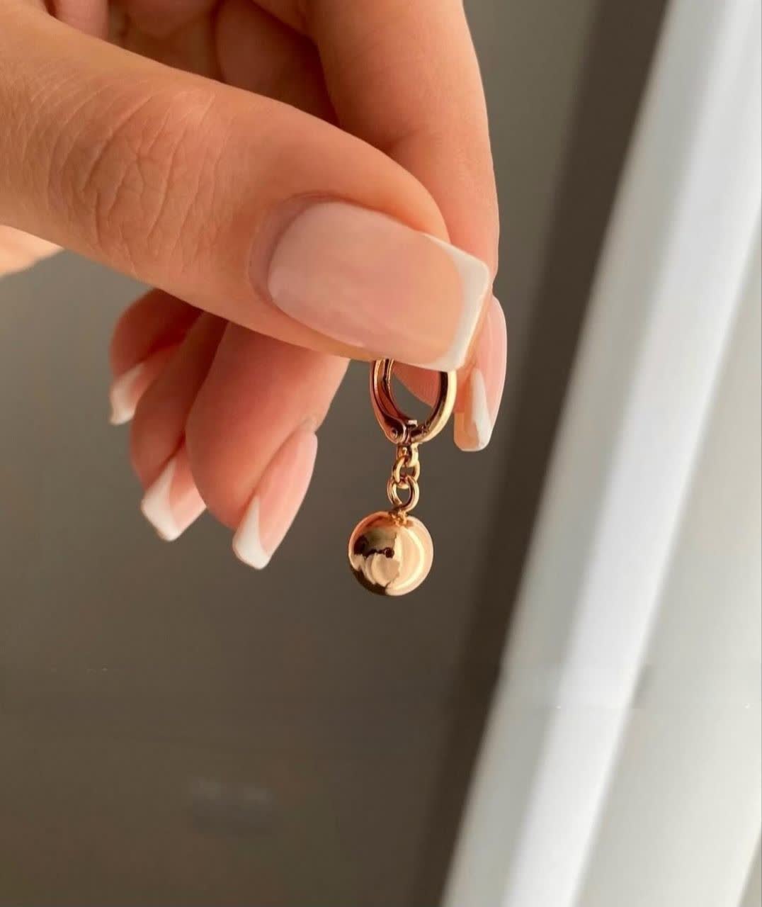 گوشواره ژوپینگ مدل گوی آینه ای