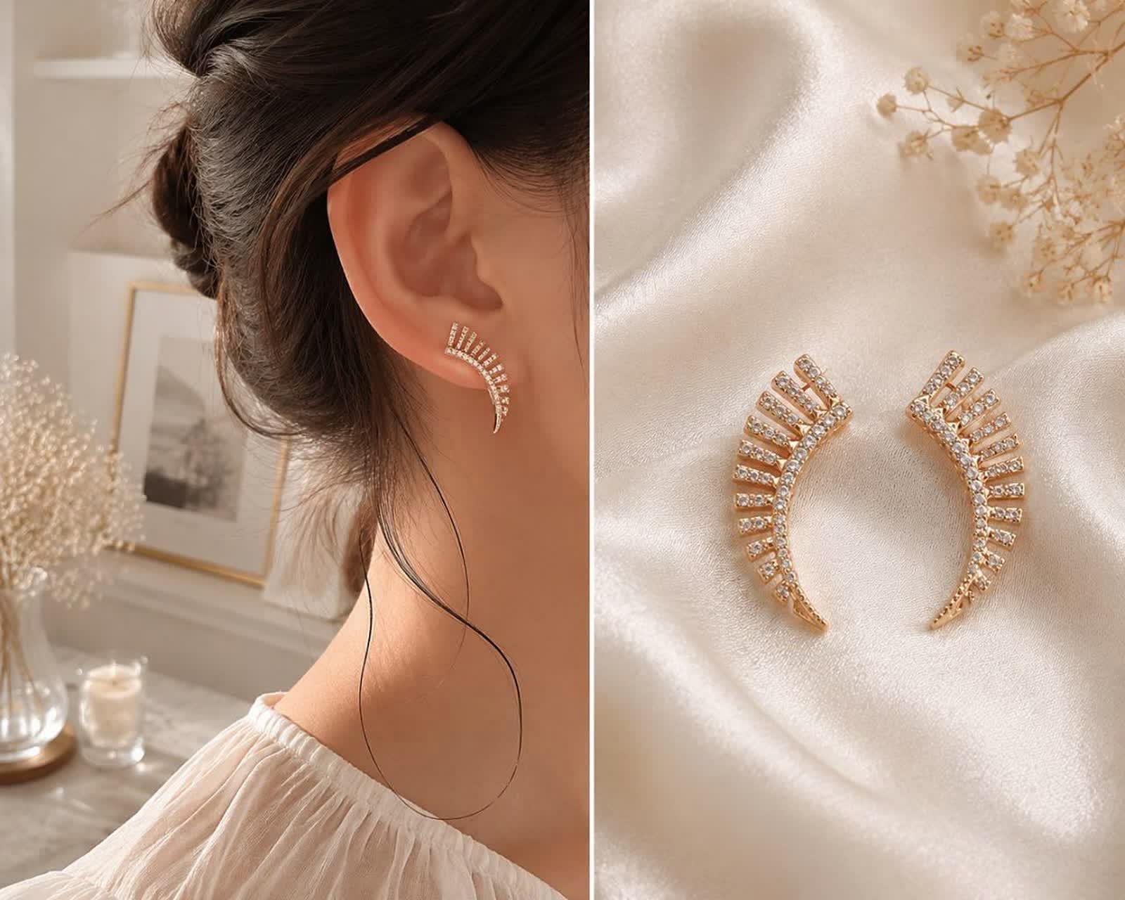 گوشواره ژوپینگ مدل چتری لاله‌گوشی