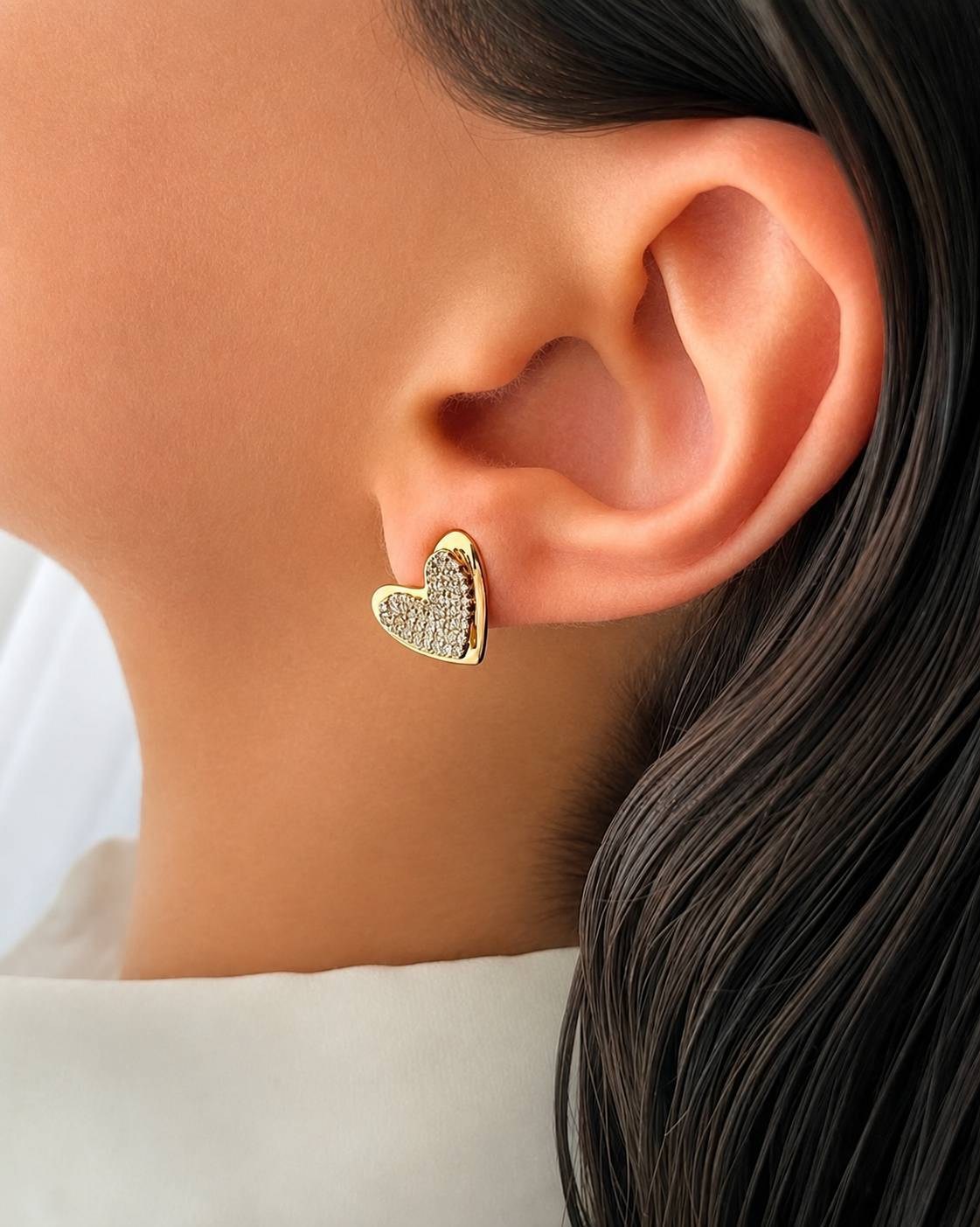 گوشواره ژوپینگ‌ مدل قلب پرنگین