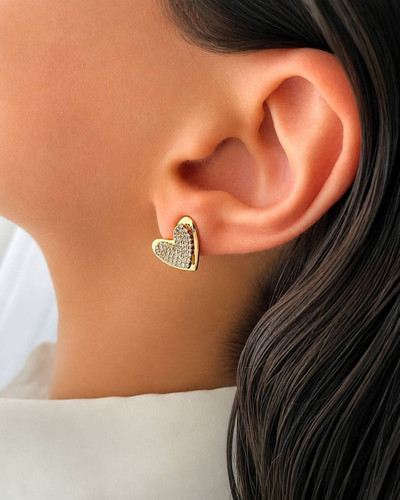 گوشواره ژوپینگ مدل قلب پرنگین